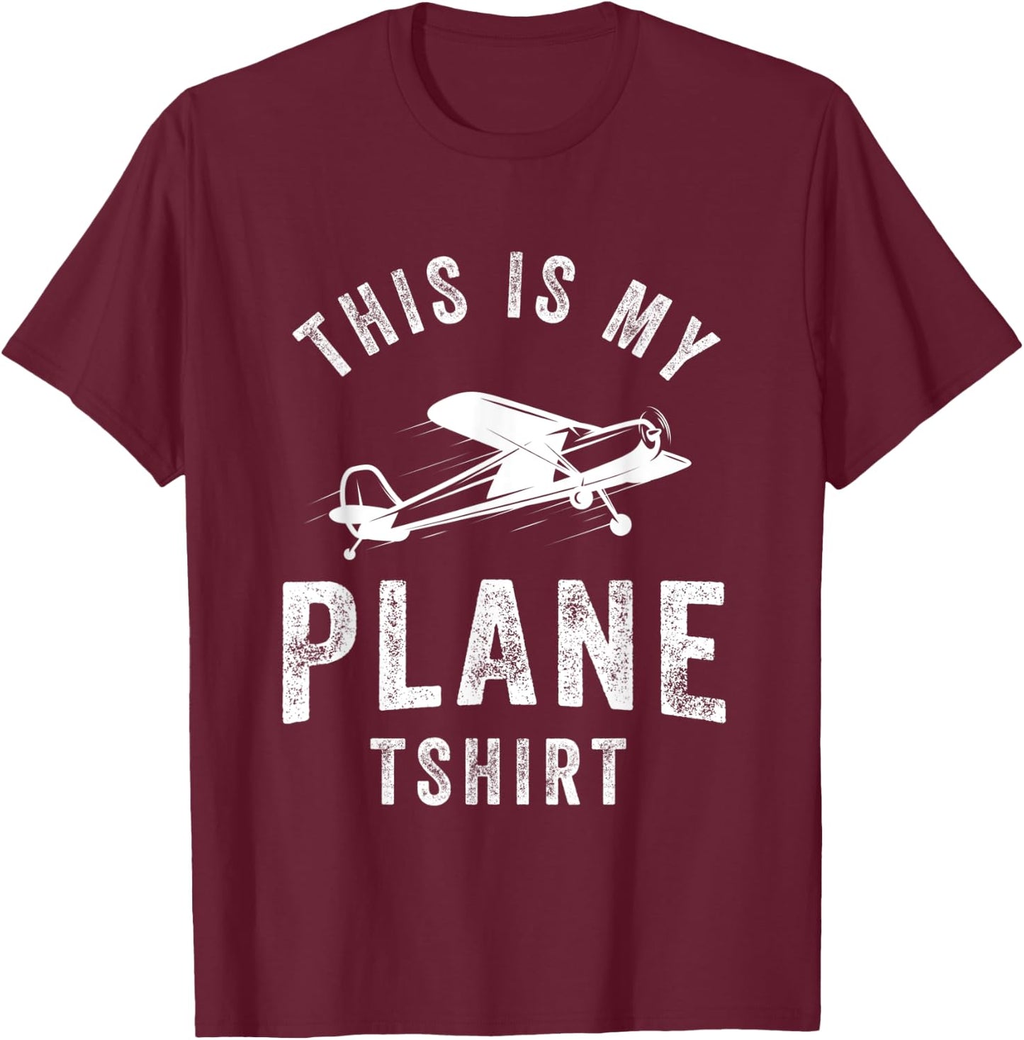 This is My Plane Funny Pilot Airplane Travel T-Shirt - T-Shirt | Maroon