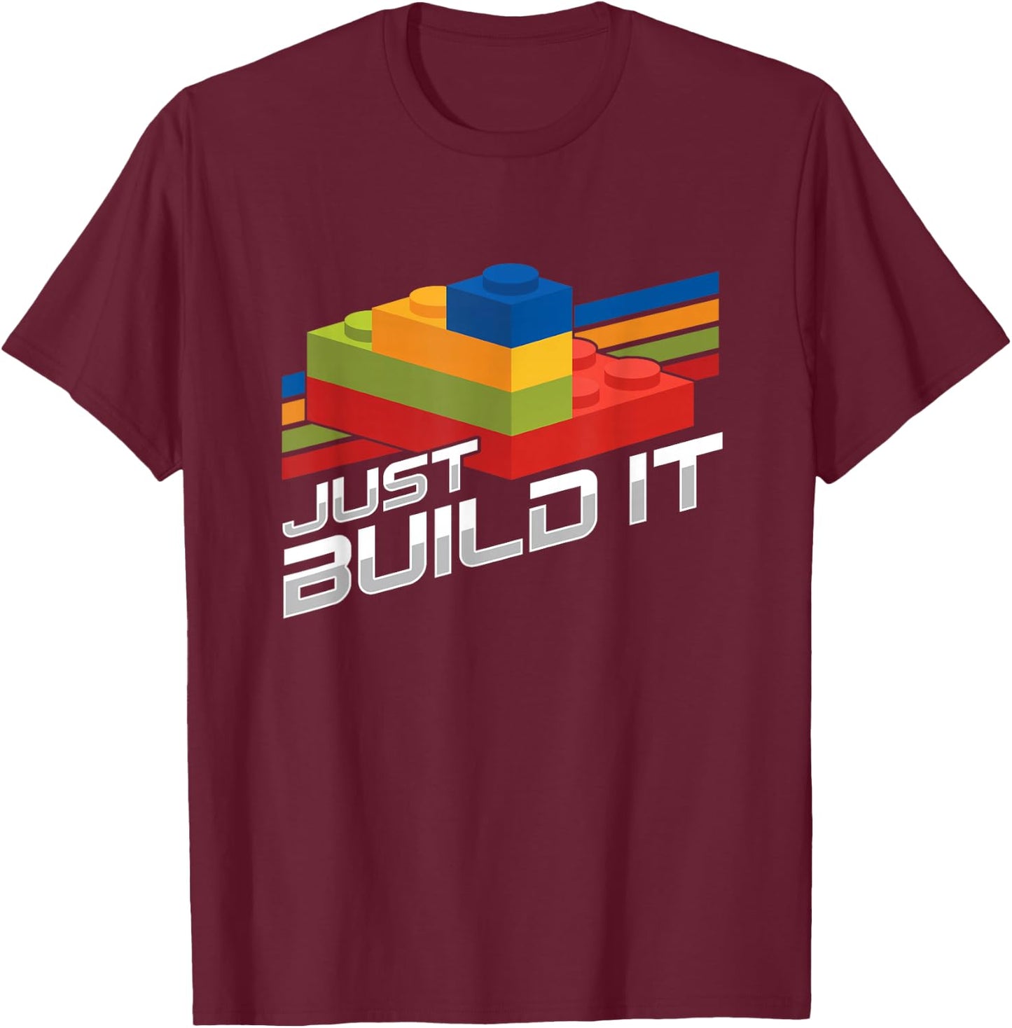 Just Build It | Building Blocks | Master Builder T-Shirt - T-Shirt | Maroon