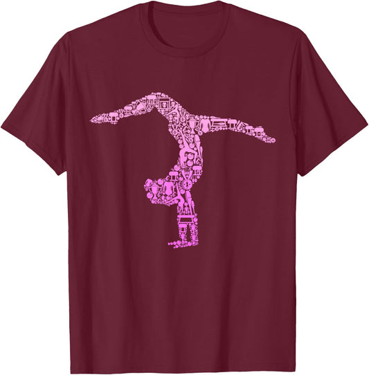 Gymnastics Gymnast Women Girls Kids T-Shirt - T-Shirt | Maroon