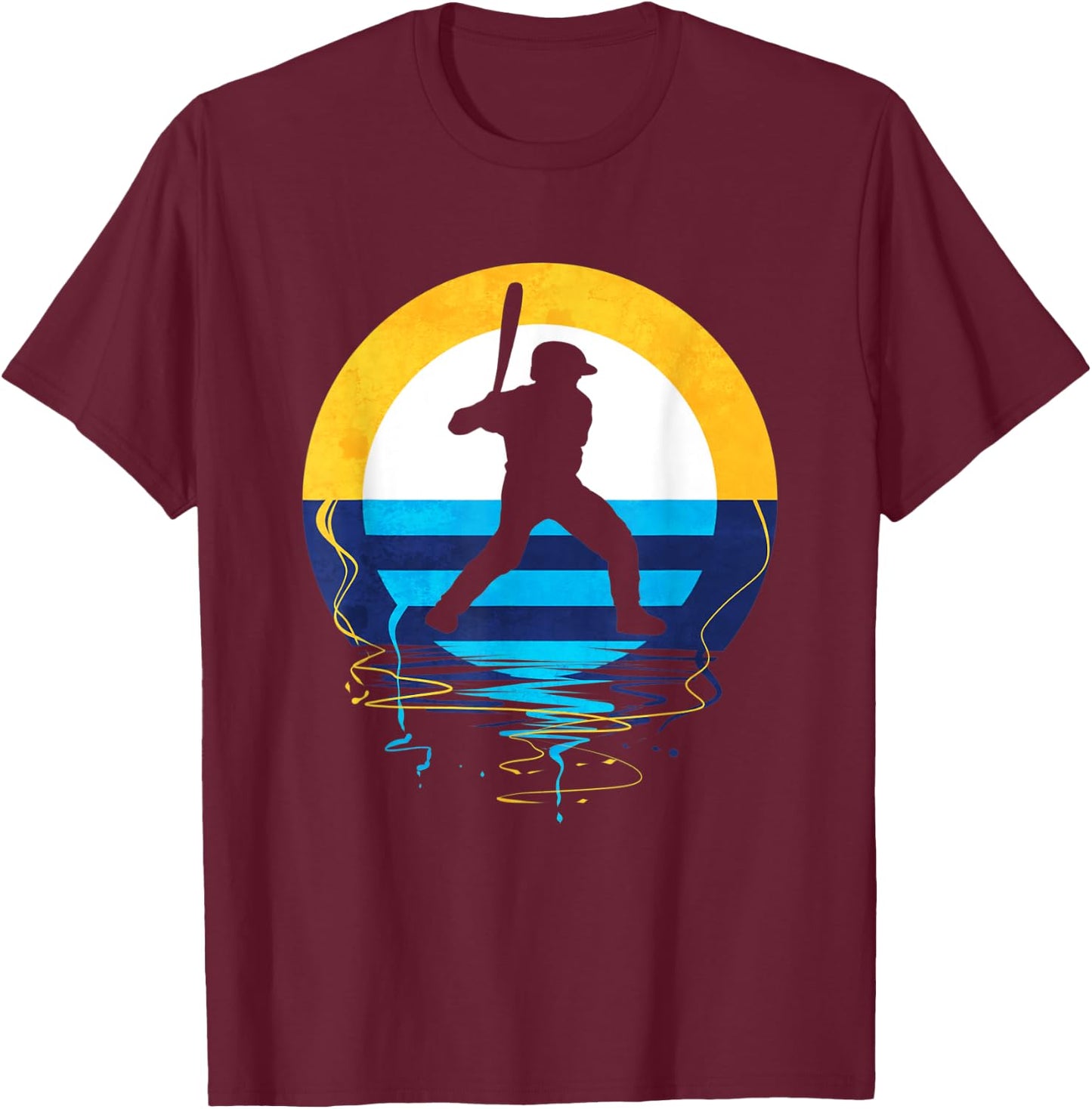 Milwaukee Baseball Sunset Wisconsin State Logo T-Shirt - T-Shirt | Maroon