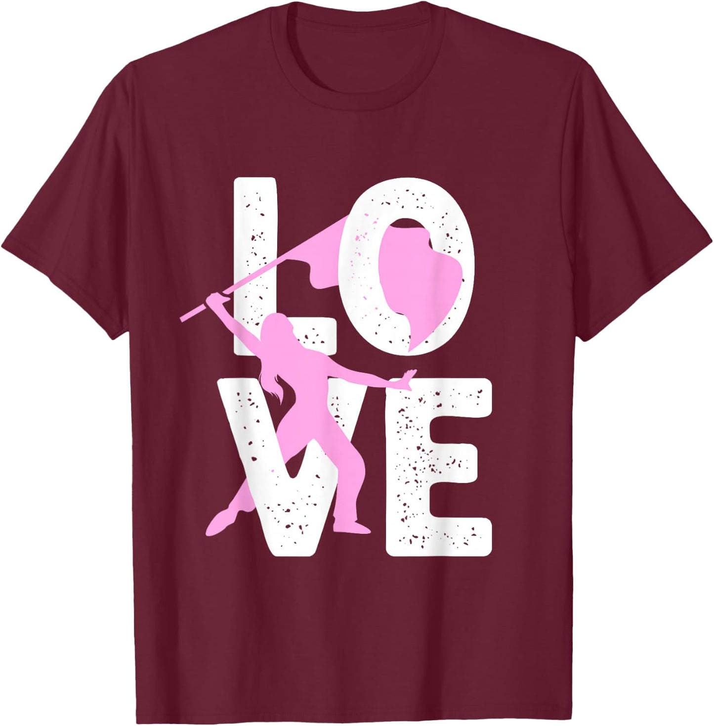 Cool Color Guard Girls Marching Band Flag Sabre T-Shirt - T-Shirt | Maroon