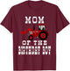Mom of the Birthday Boy Red Farm Tractor Matching Party T-Shirt - T-Shirt | Maroon