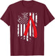 USA Red White Barber American Flag Cool Gift T-Shirt - T-Shirt | Maroon