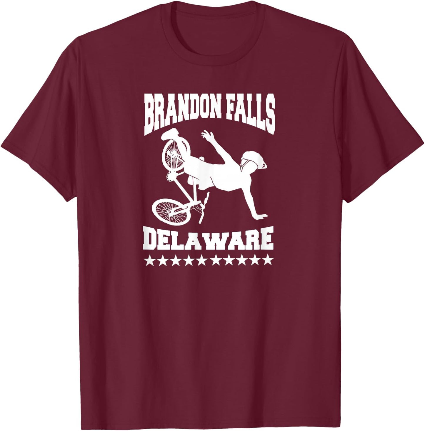 Brandon Falls, Delaware Joe Biden Bike Ride T-Shirt - T-Shirt | Maroon