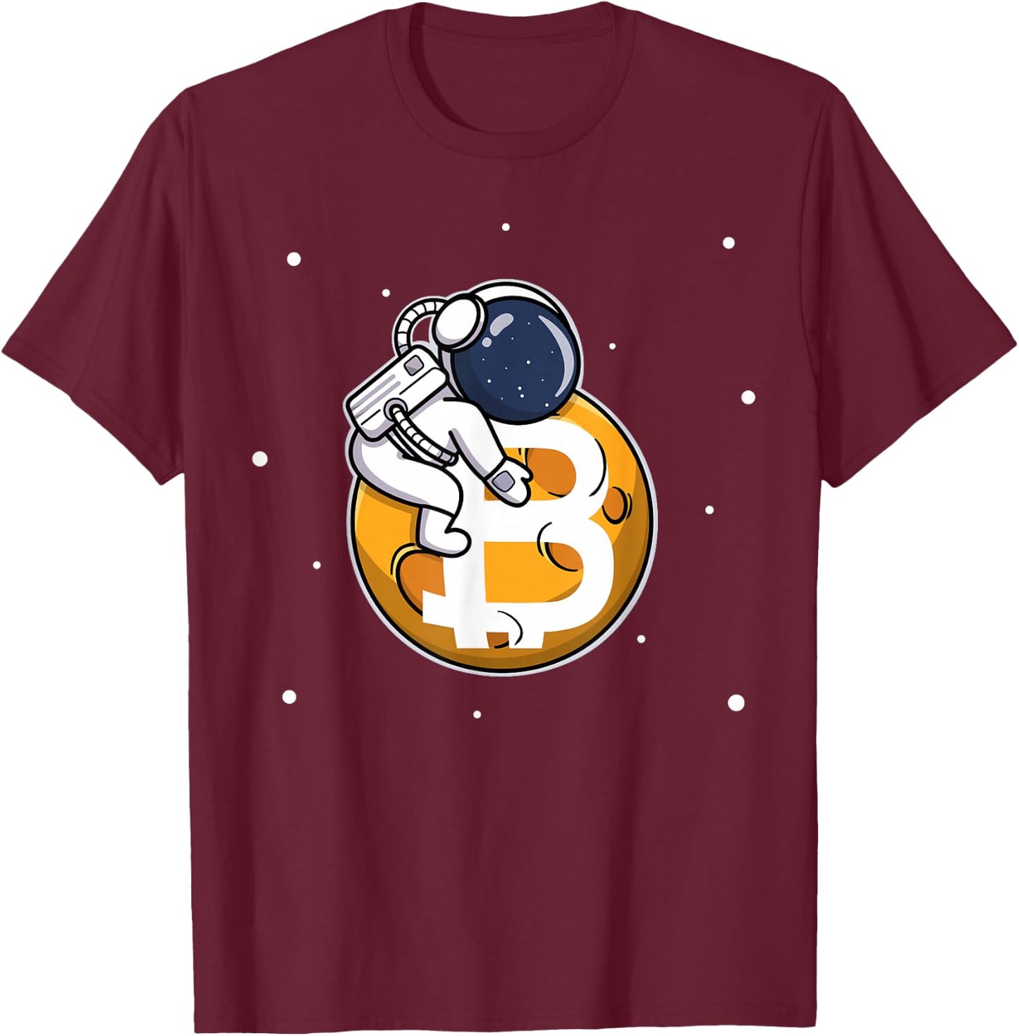 To The Moon Astronaut Crypto Currency T-Shirt - T-Shirt | Maroon
