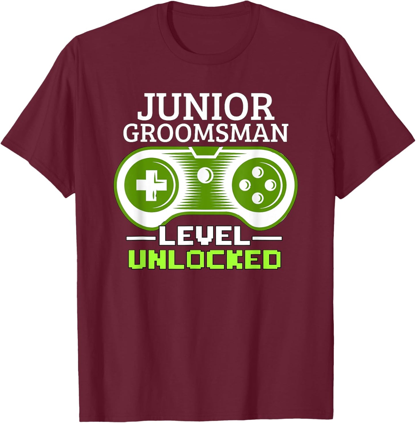 Junior Groomsman Bowtie Jr Boys Video Gamer Gaming T-Shirt - T-Shirt | Maroon