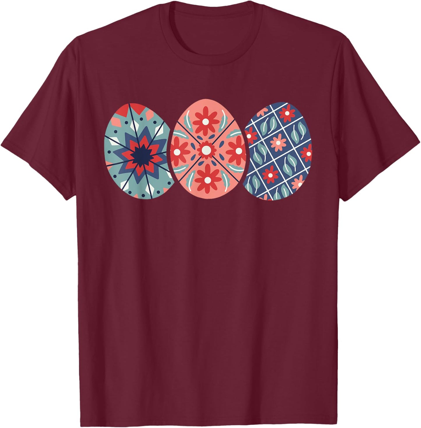 Pysanky Easter Eggs T-Shirt - T-Shirt | Maroon