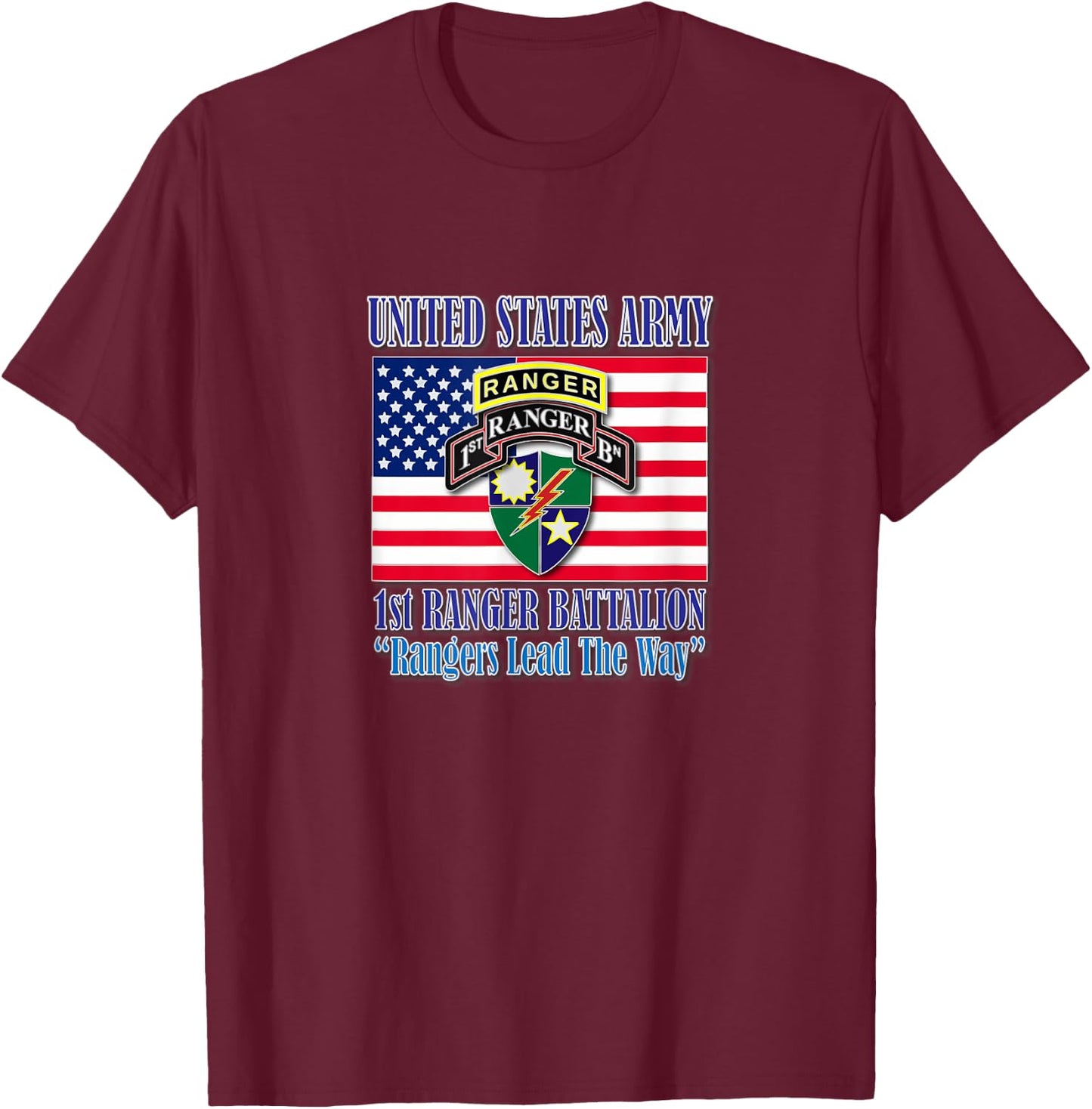 1st Ranger Battalion T-Shirt - T-Shirt | Maroon