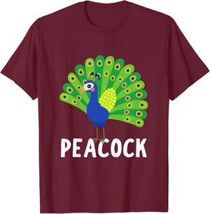 Kids Peacock Shirt For Boys Or Girls | Cute Peacock Gift T-Shirt - T-Shirt | Maroon