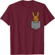 Pocket Bunny Rabbit Cute Happy Easter Day Men Women Kids T-Shirt - T-Shirt | Maroon