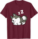 Lazy Husky Dog Sleeping Siberian Husky T-Shirt - T-Shirt | Maroon