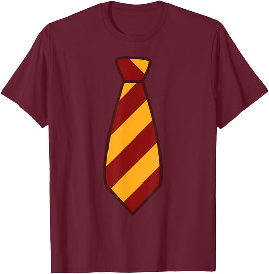 Gold & Maroon Striped tie T-Shirt - T-Shirt | Maroon