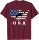 American Flag USA, Patriotic Sports American Flag Equestrian Men T-Shirt - T-Shirt | Maroon