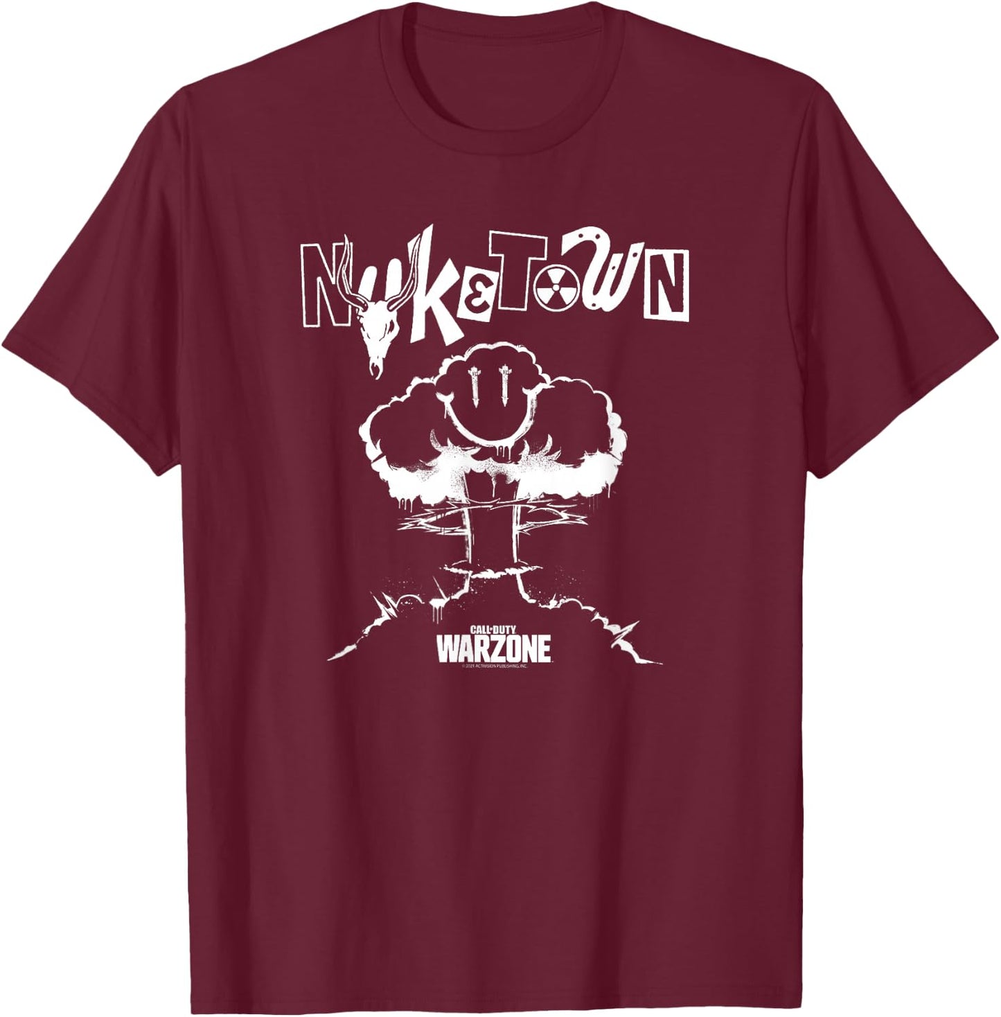 Call of Duty Nuketown Smile Explosion T-Shirt - T-Shirt | Maroon