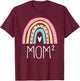 Funny Mom2 Rainbow Gifts Twin Mom Mama of Two T-Shirt - T-Shirt | Maroon