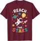 Reach 4 The Stars Cosmic Adventure Rocket Universe Fun T-Shirt - T-Shirt | Maroon