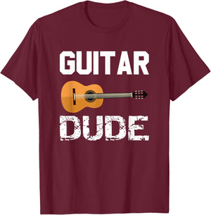 Guitars Acoustic Classical Gift Boys Men Kids T-Shirt - T-Shirt | Maroon