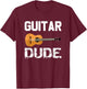 Guitars Acoustic Classical Gift Boys Men Kids T-Shirt - T-Shirt | Maroon