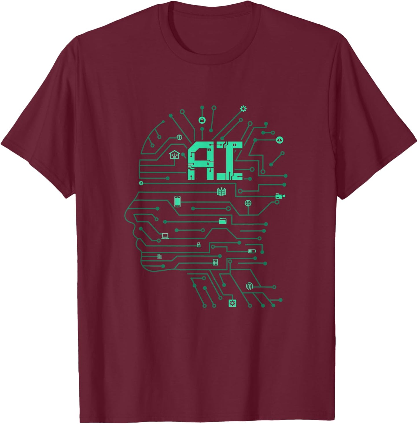AI Artificial Intelligence Computer Science Technology Coder T-Shirt - T-Shirt | Maroon