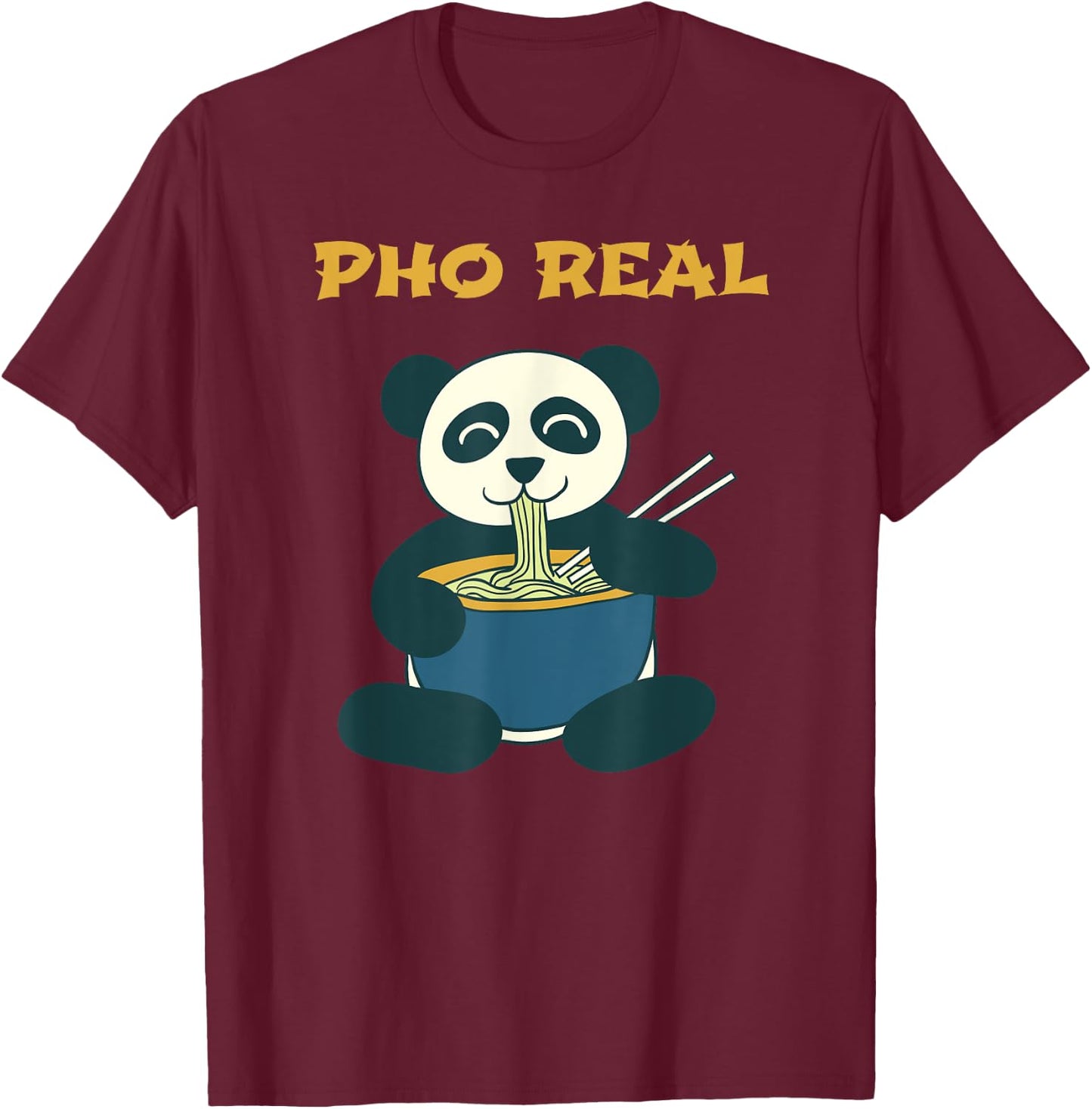 Pho Shirt Pho Sho Panda T-Shirt - T-Shirt | Maroon