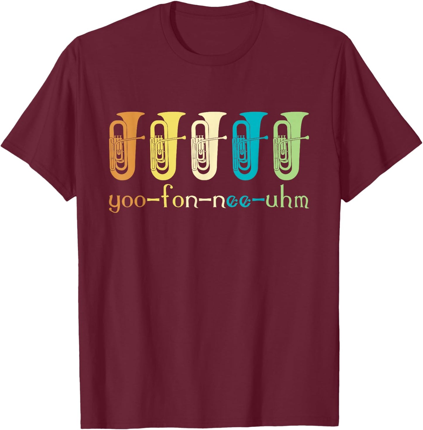 Retro Euphonium Player Euphoniumist Brass Horn Marching Band T-Shirt - T-Shirt | Maroon
