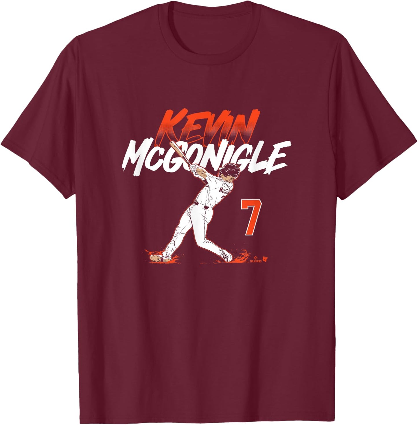 Kevin McGonigle - Slugger Swing Number - Detroit Baseball T-Shirt - T-Shirt | Maroon