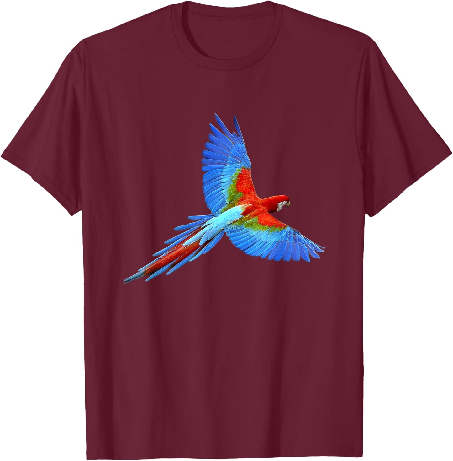Beautiful Flying Macaw Parrot T-Shirt - T-Shirt | Maroon