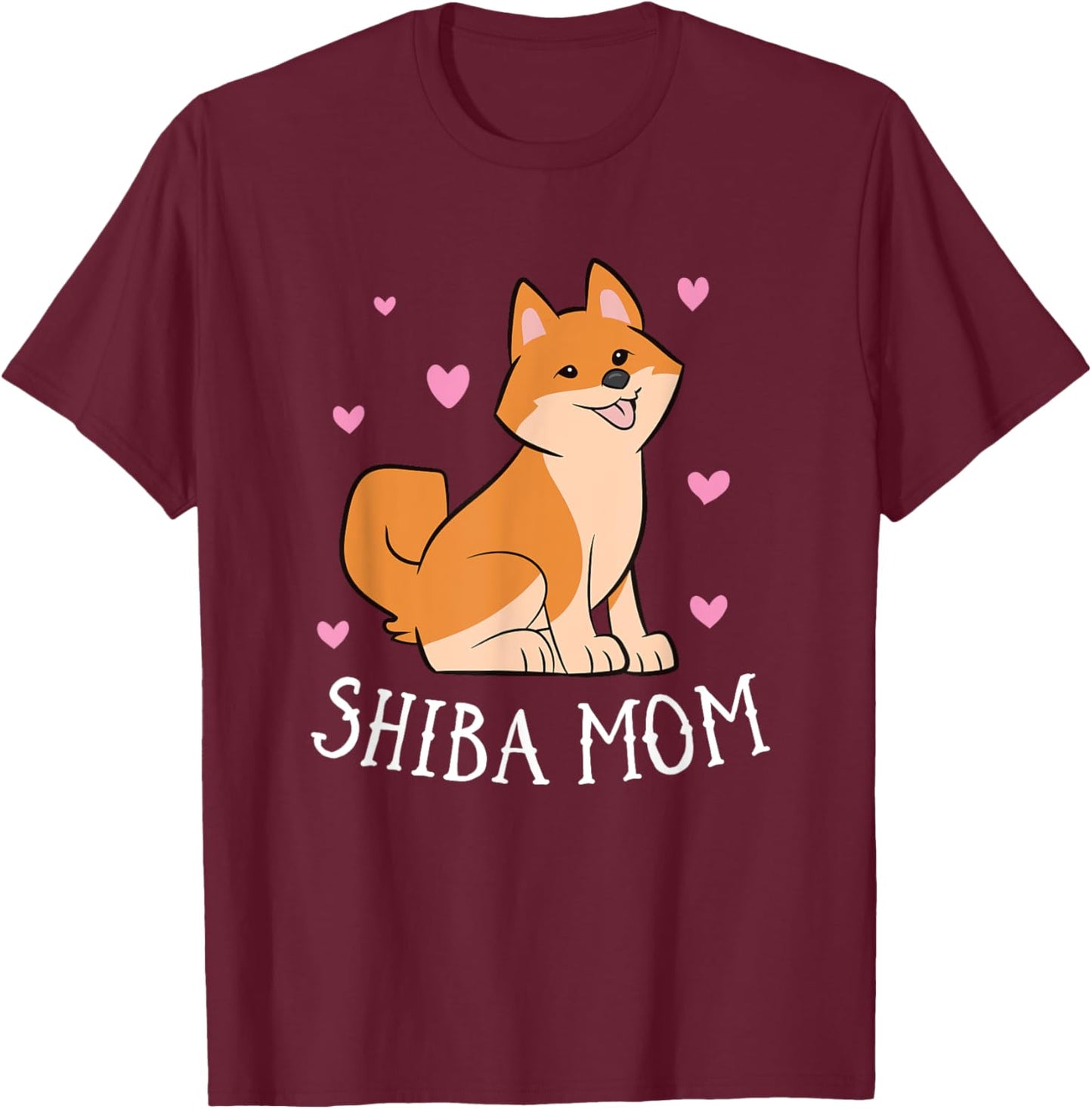 Shiba Inu Dog Funny Shiba Inu Mom Dog Shiba Mom Men Women Girls Kids T-Shirt - T-Shirt | Maroon