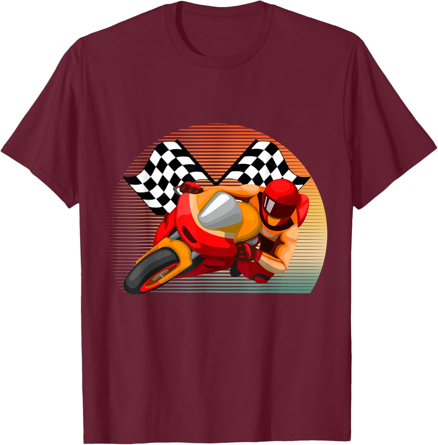 Vintage Retro Style Motorbike Moto GP Sport Racing Fan T-Shirt - T-Shirt | Maroon