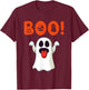Funny Boo Ghost For Halloween Day T-Shirt - T-Shirt | Maroon