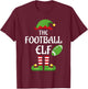 Football Elf Family Matching Group Christmas T-Shirt - T-Shirt | Maroon