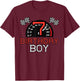 7 Birthday Boy Speedometer Race Flag 7th Bday Boys Kids T-Shirt - T-Shirt | Maroon