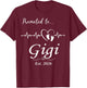 Promoted to Gigi Est 2026 Baby Announcement T-Shirt - T-Shirt | Maroon