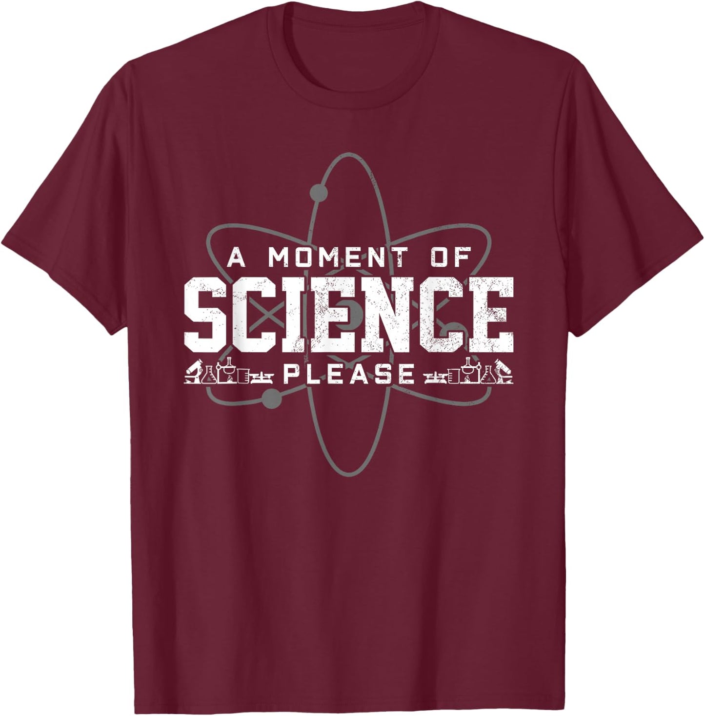 A Moment Of Science Please Funny Scientist Gift T-Shirt - T-Shirt | Maroon