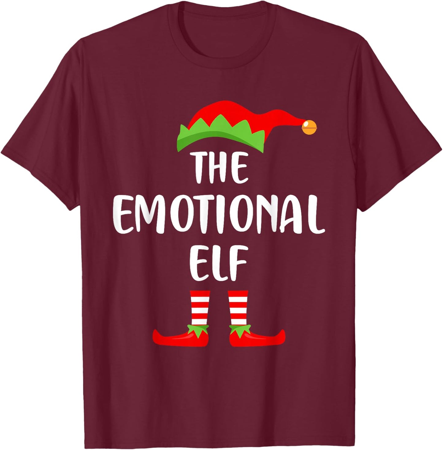 The Emotional Elf Christmas Party Matching Family Pajama T-Shirt - T-Shirt | Maroon