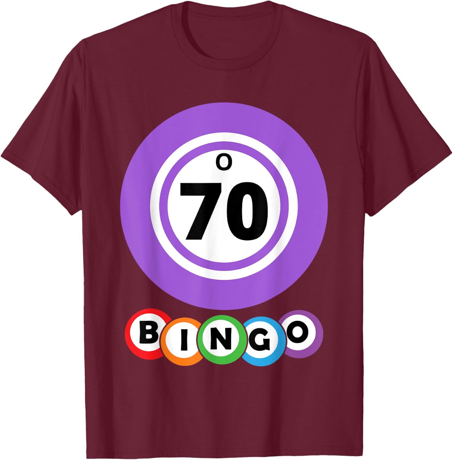 Lucky Bingo O70 Group Bingo Costume T-Shirt - T-Shirt | Maroon