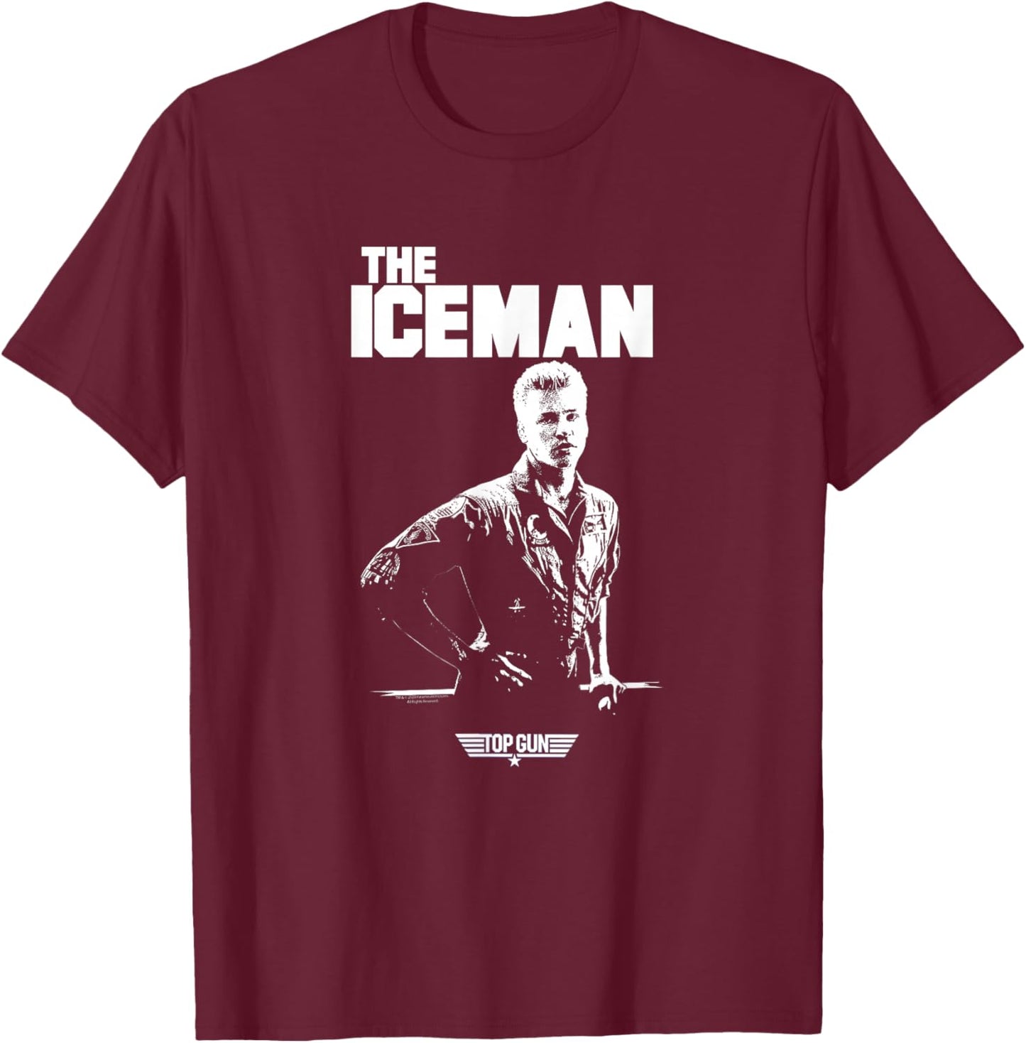 Top Gun Iceman Photo Action Movie T-Shirt - T-Shirt | Maroon