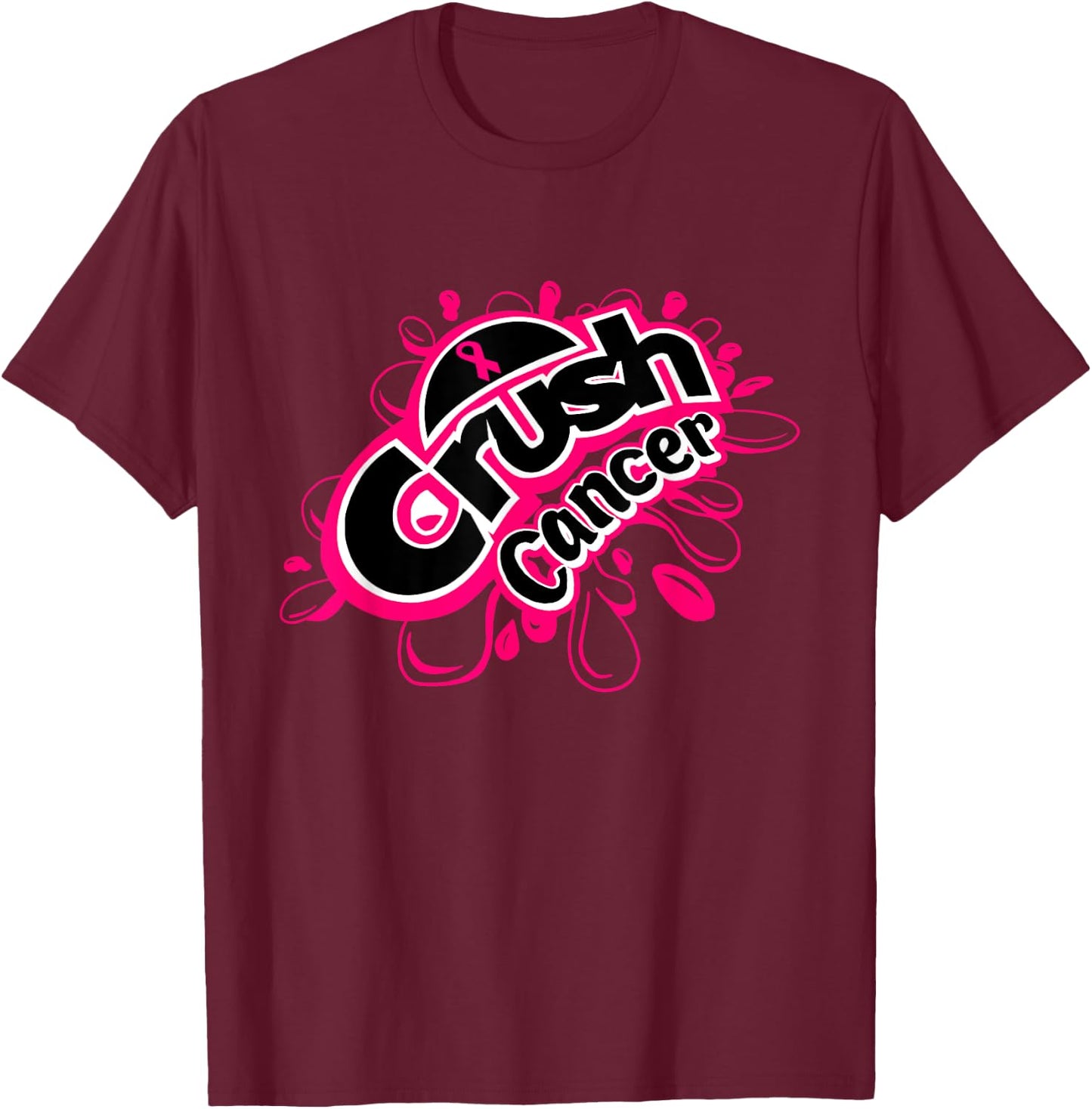 Crush cancer breast cancer awareness T-Shirt - T-Shirt | Maroon