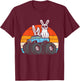 Kids Easter Bunny Rabbit Monster Trucks Retro Boys Kids Toddler T-Shirt - T-Shirt | Maroon