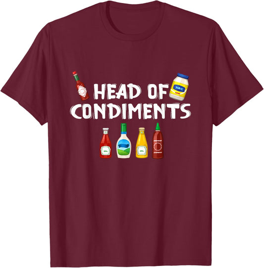 Head of Spices Funny Condiments BBQ Spices Sauce T-Shirt - T-Shirt | Maroon