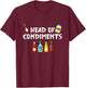 Head of Spices Funny Condiments BBQ Spices Sauce T-Shirt - T-Shirt | Maroon