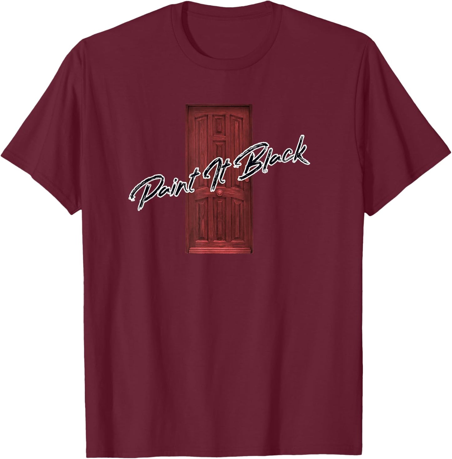 Outcast Crew Clothing co. paint it black signature design T-Shirt - T-Shirt | Maroon
