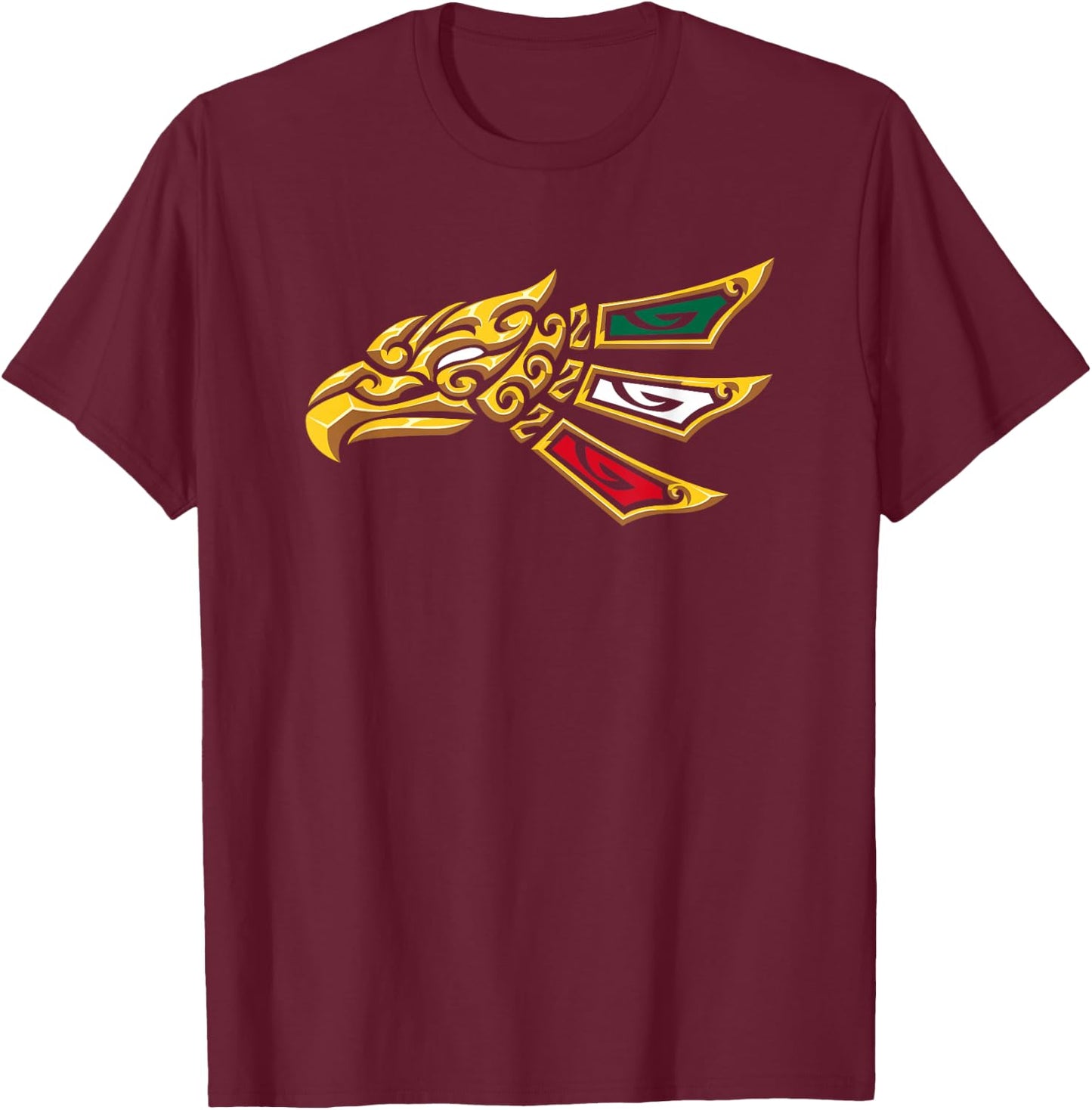 Mexican Eagle Tribal Style - Hecho En Mexico T-Shirt - T-Shirt | Maroon