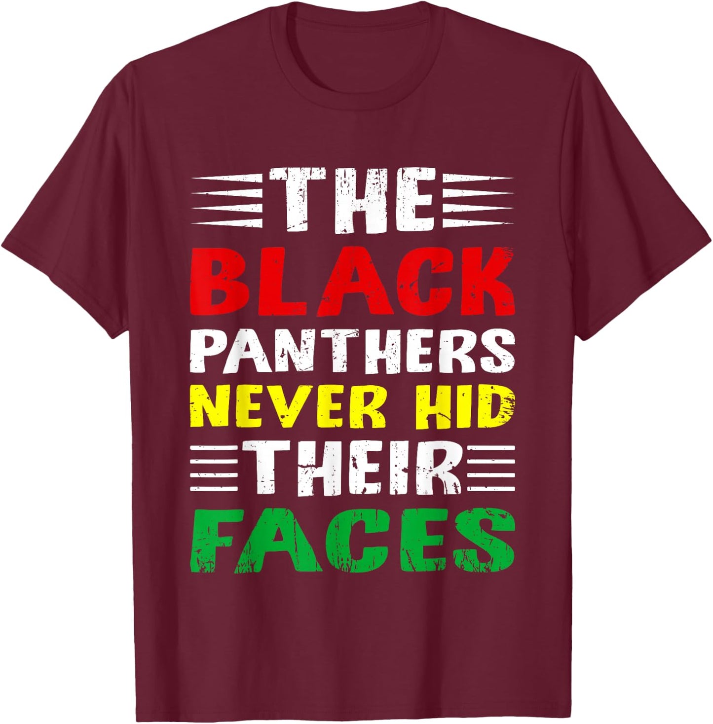 The Black Panthers Never Hid Their Faces Black Activists Fan T-Shirt - T-Shirt | Maroon
