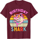 Shark Birthday Toddler Girls Kids Matching Family Girl T-Shirt - T-Shirt | Maroon