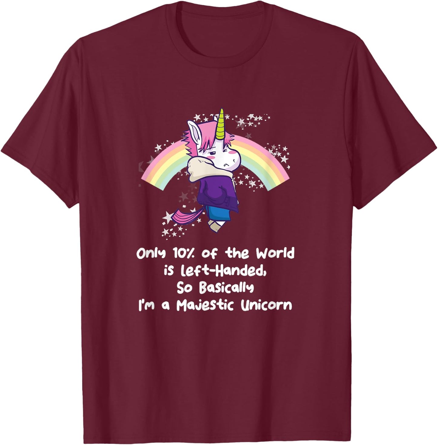 Majestic Left Handed Unicorn Left Dealer Day T-Shirt - T-Shirt | Maroon