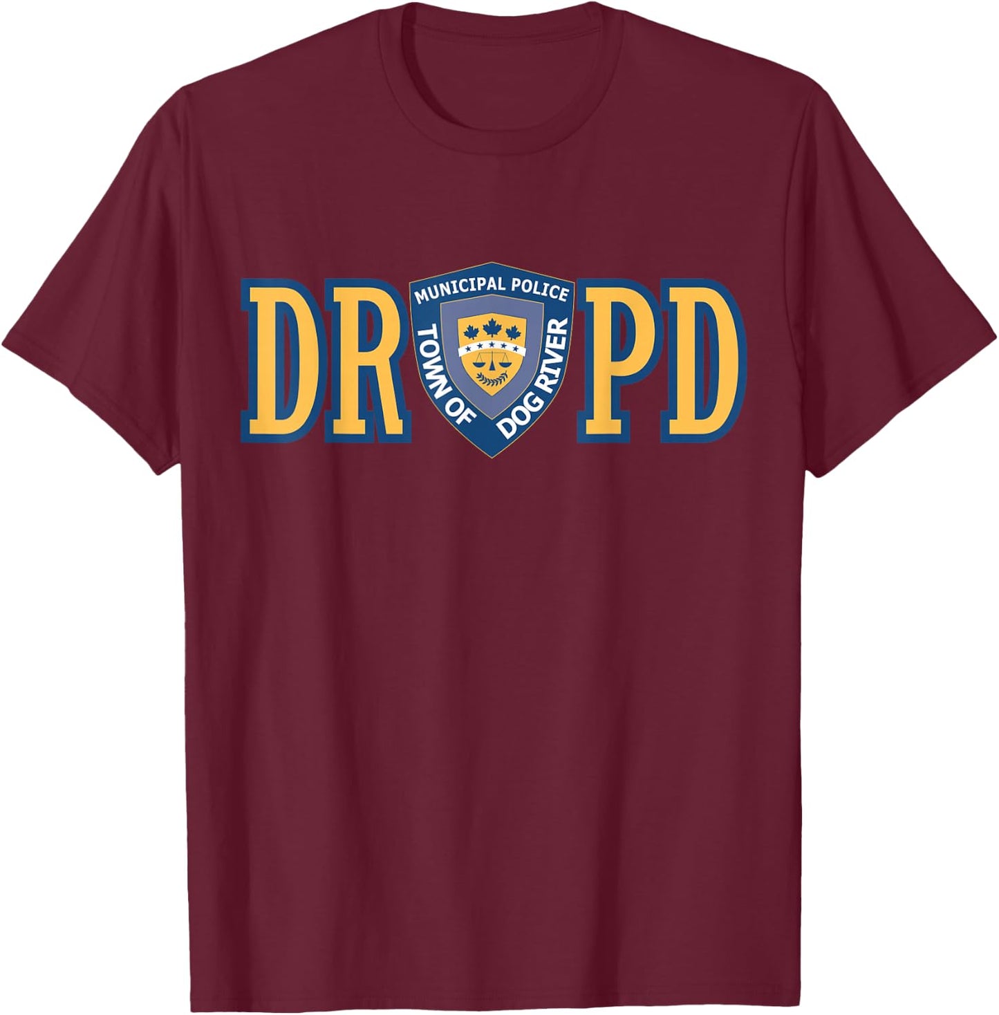 Corner Gas Dog River Police Department - Black, Small, Classic Fit, , Short Sleeve, -Adults T-Shirt - T-Shirt | Maroon