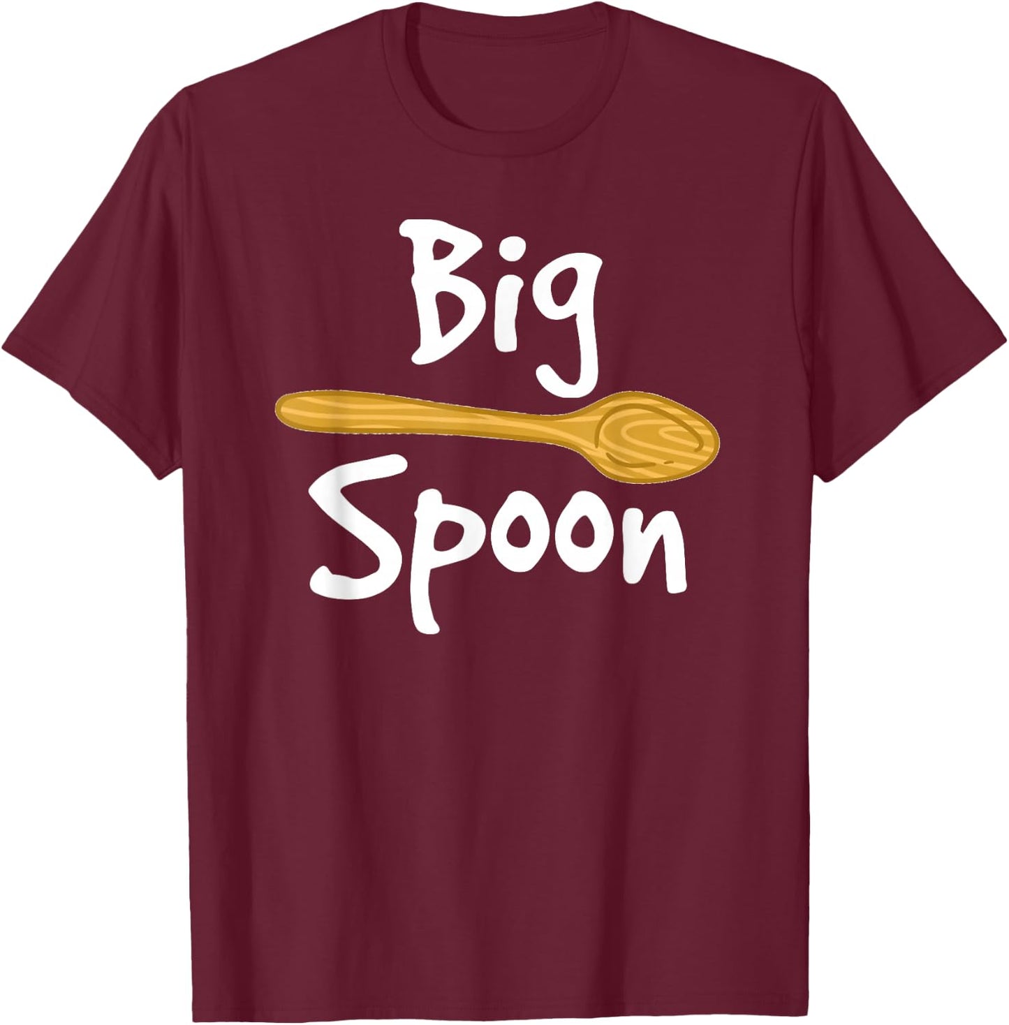 Cute Big Spoon Little Spoon Matching Couple T-Shirt - T-Shirt | Maroon