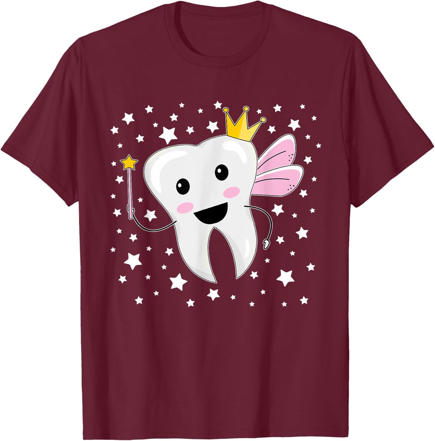 Tooth Fairy Halloween Costume Dental Assistant Dentist T-Shirt - T-Shirt | Maroon