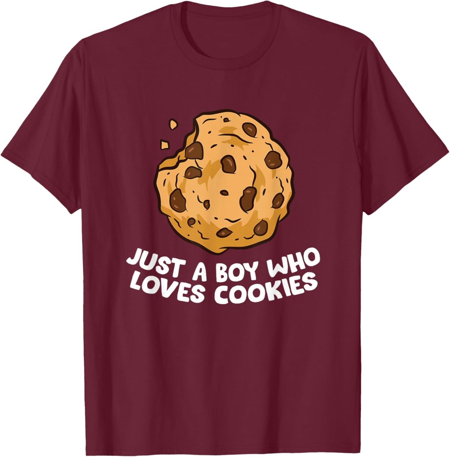 Just a Boy Who Loves Cookies Christmas Cookies T-Shirt - T-Shirt | Maroon